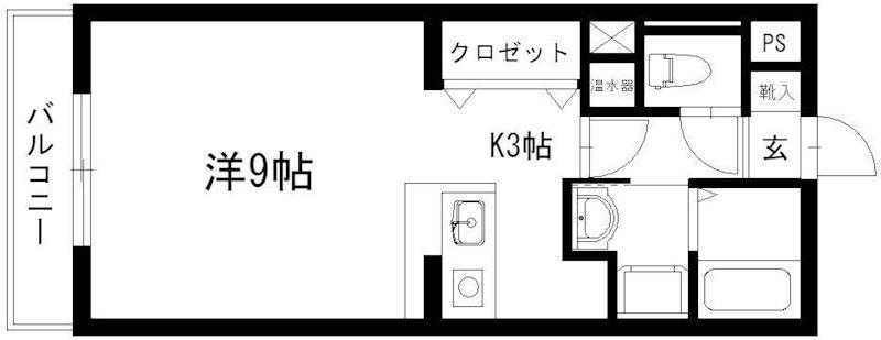 S AMK(1K/2階)の間取り写真