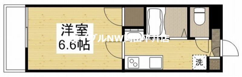 ASSICURATO西川原(1K/1階)の間取り写真