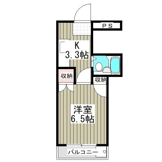 リエス館林(1K/2階)の間取り写真