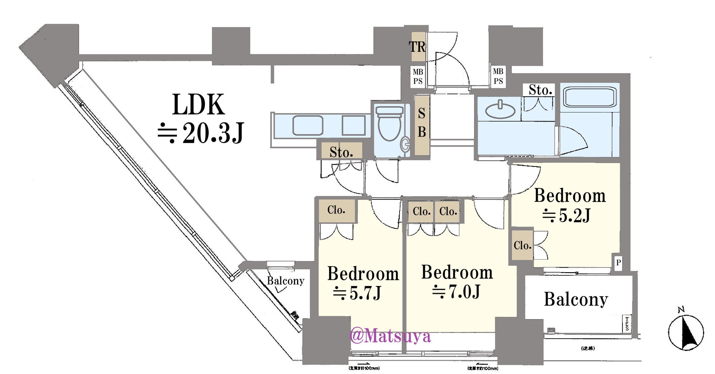 ザ・センター東京(3LDK/15階)の間取り写真
