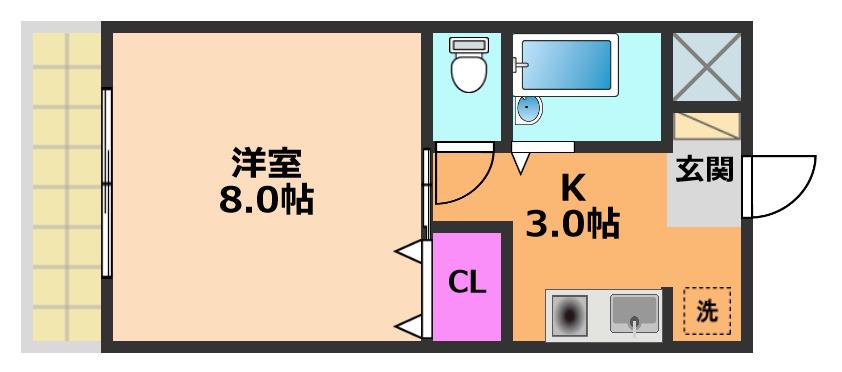グレースメゾン本町(1K/3階)の間取り写真