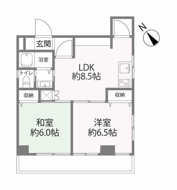 当祐ビル(2DK/2階)の間取り写真