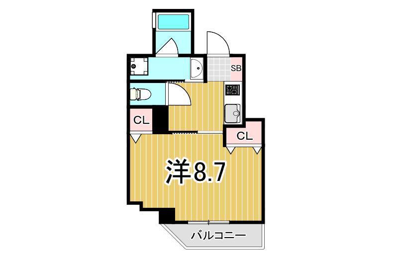 AXISFLOW(1K/4階)の間取り写真