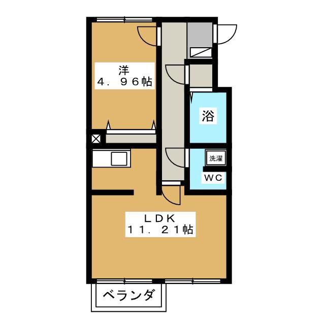 カムフォート登戸III(1LDK/2階)の間取り写真