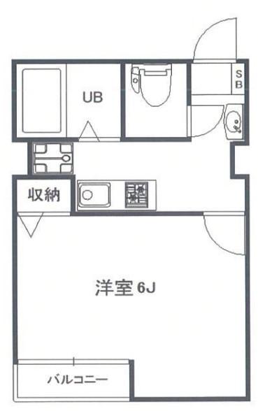 セレンディピティ高円寺(1K/2階)の間取り写真