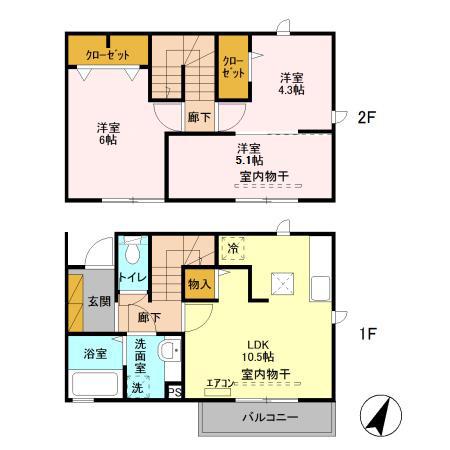クレストセブン(3LDK/1階)の間取り写真