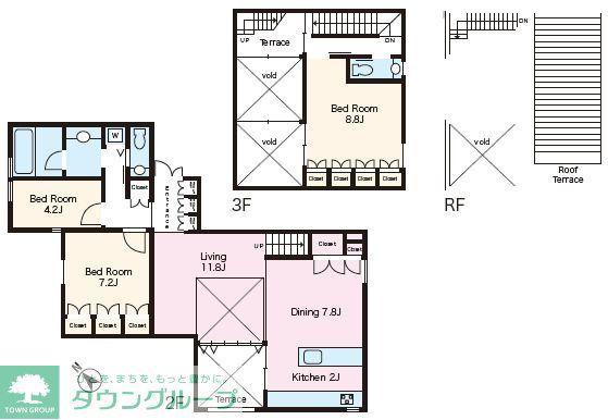 フカサワ スペース 9(3LDK/2階)の間取り写真