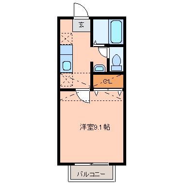 コンフォートABE(1K/2階)の間取り写真