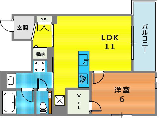 SOURIRE OKAMOTO(1LDK/1階)の間取り写真