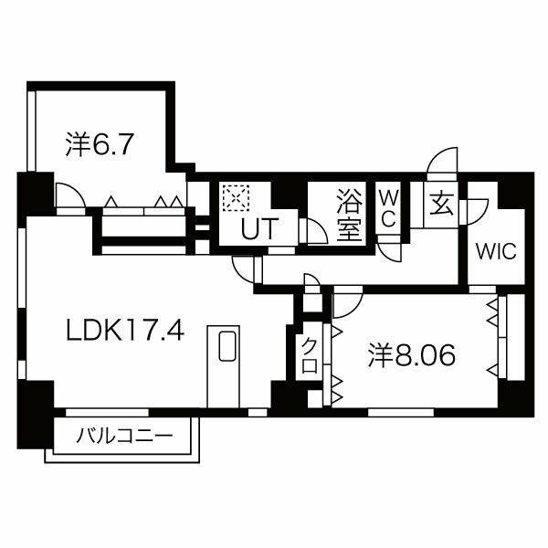 C・P・PURE隼人町(2LDK/2階)の間取り写真