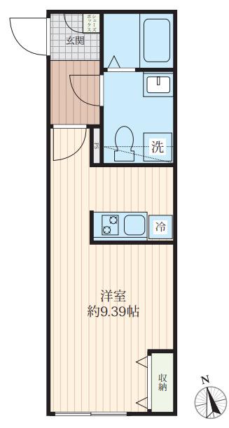 GRAN 大袋(ワンルーム/2階)の間取り写真