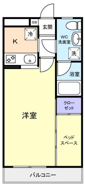 サンシャイン津田沼(1K/3階)の間取り写真