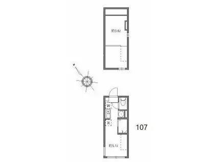 メゾンドブルーム平井(ワンルーム/1階)の間取り写真