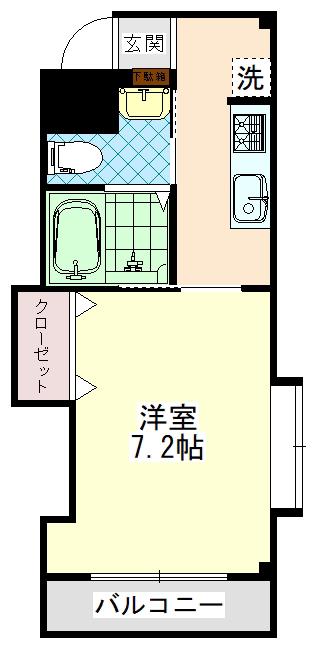 丸の内SIXTEEN(1K/1階)の間取り写真