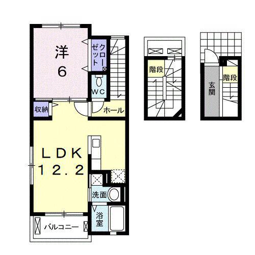 エクセレント(1LDK/3階)の間取り写真
