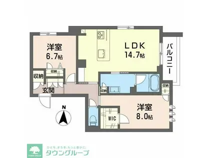 プルミエール境南町(2LDK/3階)の間取り写真