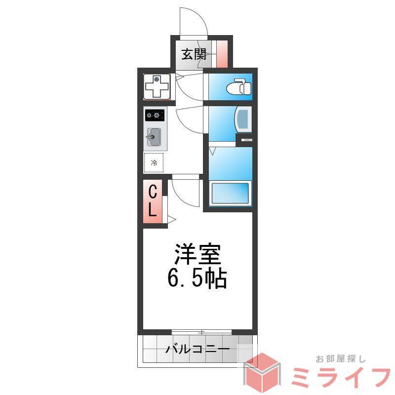 アドバンス大阪バレンシア(1K/13階)の間取り写真