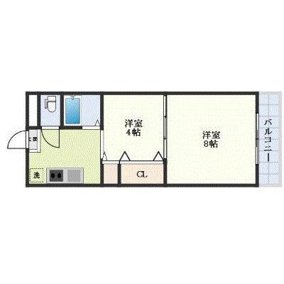 レジデンス春日町(2K/3階)の間取り写真