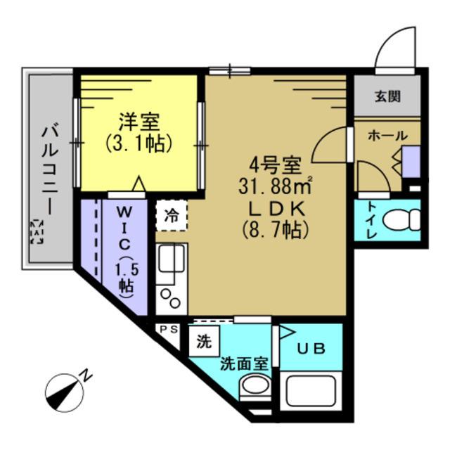 KS RESIDENCE(1LDK/2階)の間取り写真