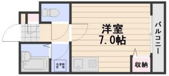 コレドール(ワンルーム/3階)の間取り写真