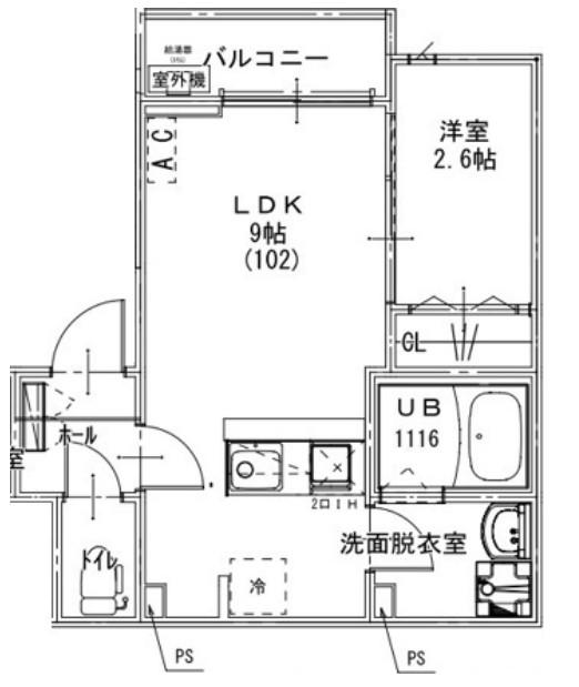 ケイアイレジデンス豊四季2(1LDK/1階)の間取り写真