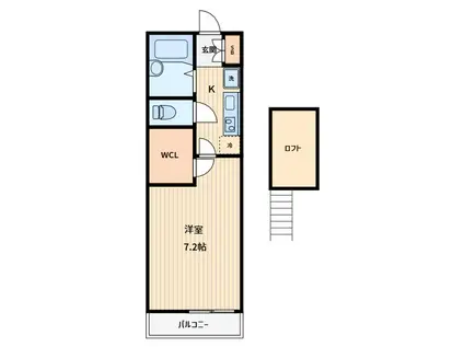 ＪＲ京浜東北線 西川口駅 徒歩13分 3階建 築17年(1K/3階)の間取り写真