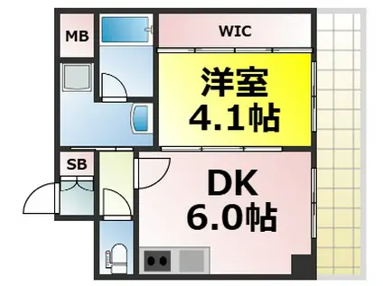 エステムコート難波VIエント(1DK/4階)の間取り写真