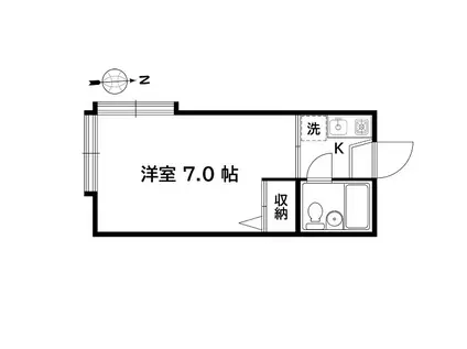 サンフラット細田(1K/2階)の間取り写真