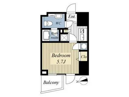 ライブコート草加(1K/7階)の間取り写真