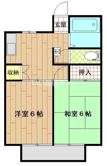 TSハイツA(2DK/1階)の間取り写真