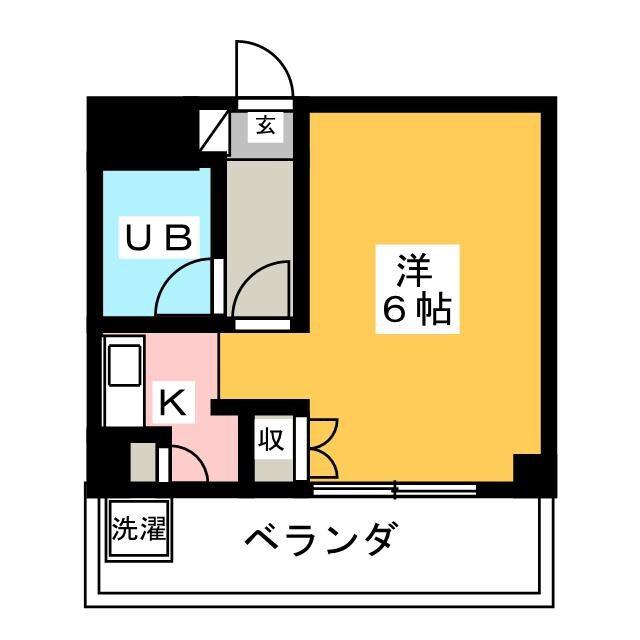 エルザス湘南II(1K/2階)の間取り写真