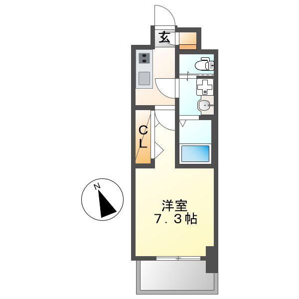 S-RESIDENCE名駅南(1K/4階)の間取り写真