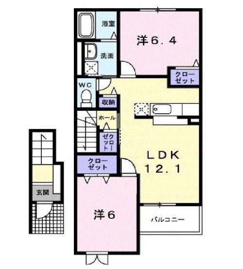 ブラウニーガーデン VI(2LDK/2階)の間取り写真