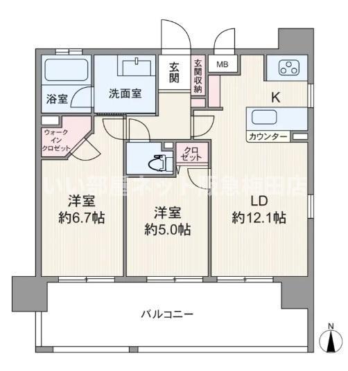 シティライフ新大阪ラブニール(2LDK/7階)の間取り写真