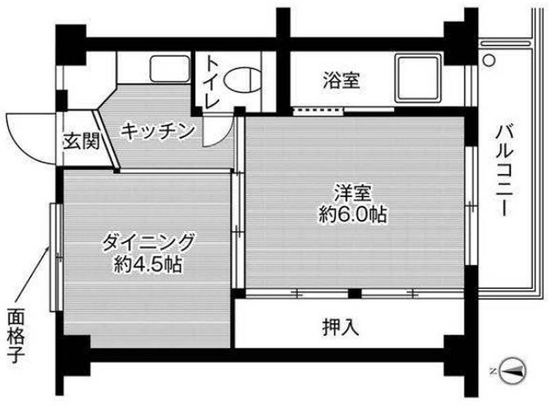 ビレッジハウス木戸 1号棟(1DK/2階)の間取り写真