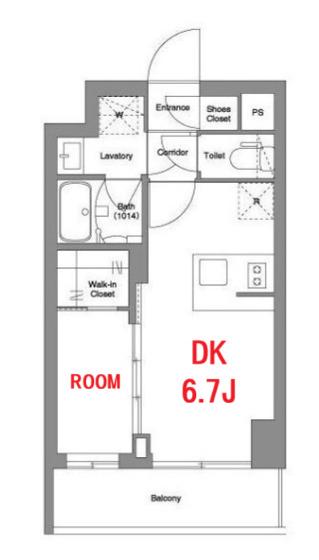 BPR RESIDENCE MOTOMACHI BAY SIDE(1DK/2階)の間取り写真