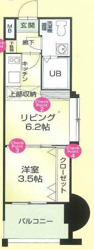 NO54 WES PROJECT博多駅南(1DK/12階)の間取り写真