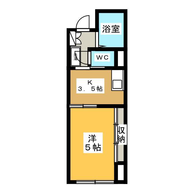 ロイヤル中田(1K/3階)の間取り写真