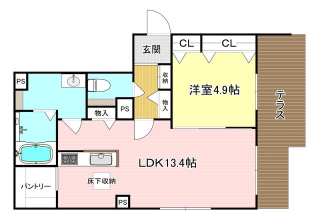 VILLAGIO ウエスト(1LDK/1階)の間取り写真