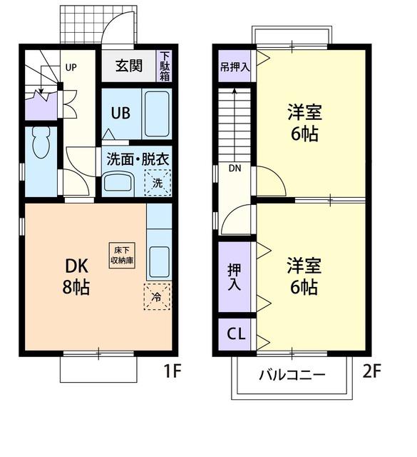 テラス小園台 I(2DK/1階)の間取り写真