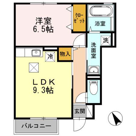 ロイヤルパークス(1LDK/1階)の間取り写真