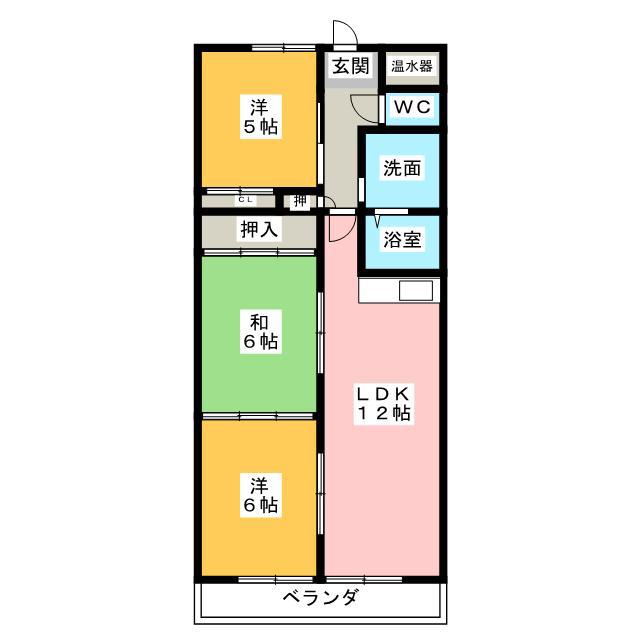 ボヌール(3LDK/5階)の間取り写真