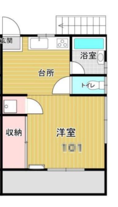 パステルコート(ワンルーム/1階)の間取り写真