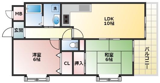 HOUSE20(2LDK/2階)の間取り写真