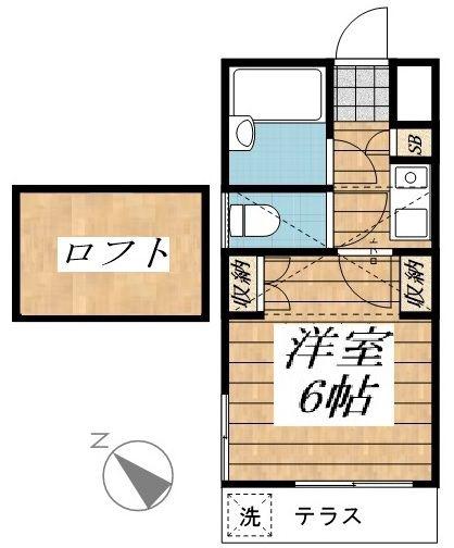 ジュネパレス稲毛第15(1K/1階)の間取り写真
