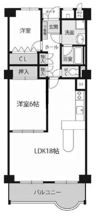 パラッシオ舞子(2LDK/7階)の間取り写真