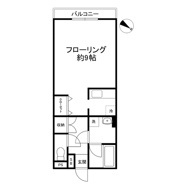 グランメゾン東白楽(1K/2階)の間取り写真