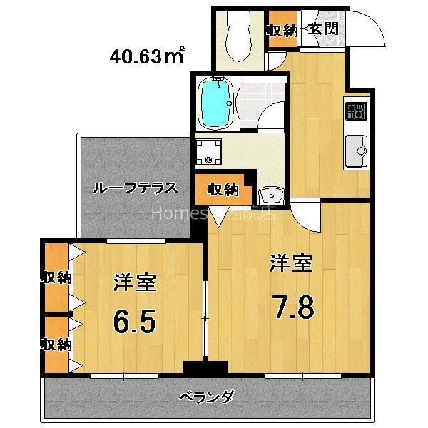 ベラジオ四条大宮II(2K/6階)の間取り写真