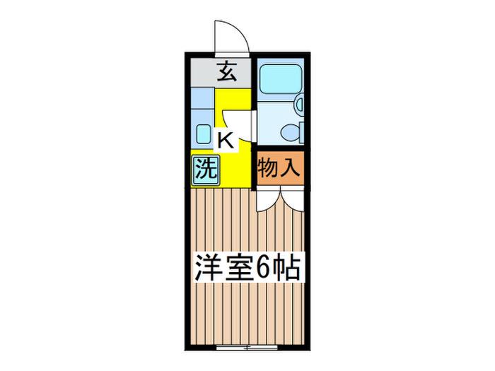 ヒカリハイツ(1K/2階)の間取り写真