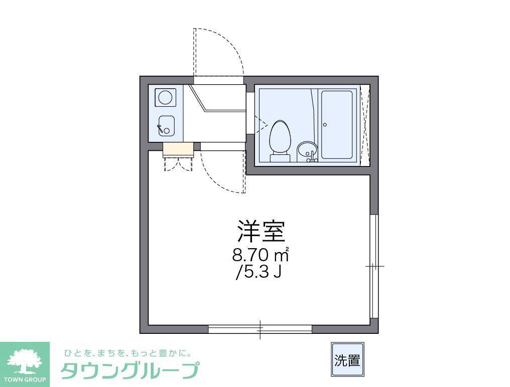 レオパレス中台第2(1K/1階)の間取り写真